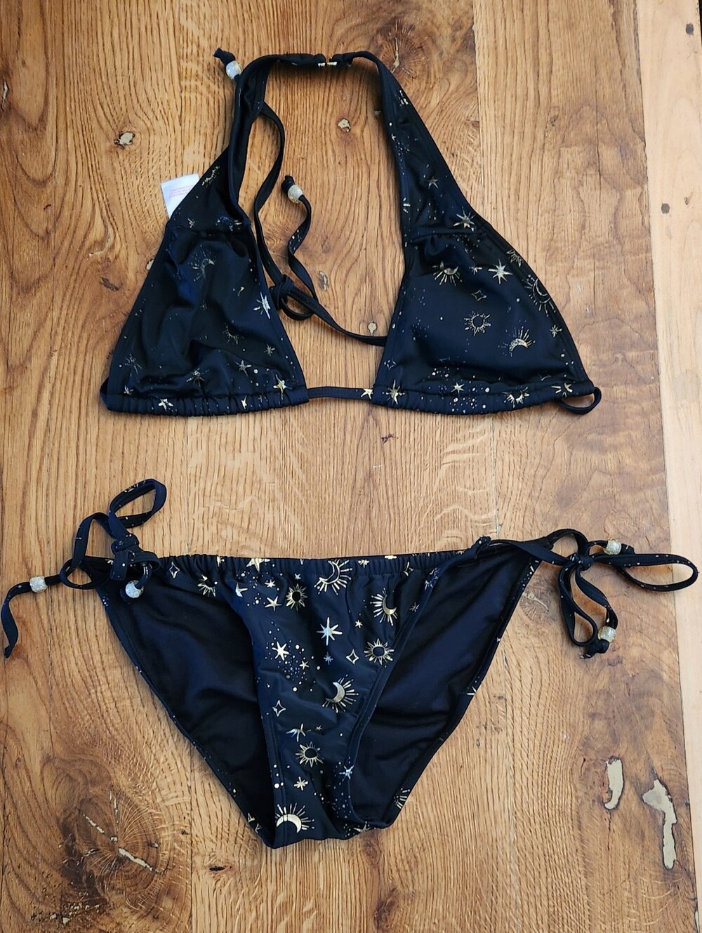 Celestial String Bikini - Black & Gold